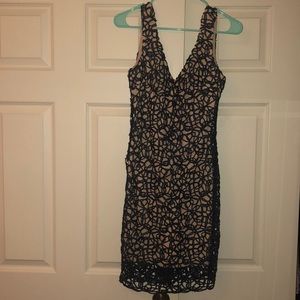 Sequin mesh overlay dress